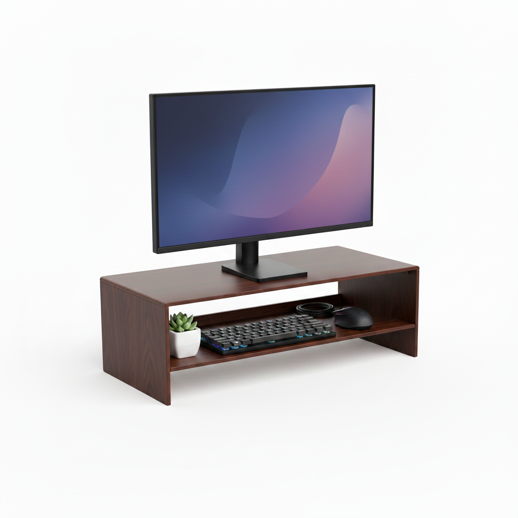 Monitor Riser with Storage Shelf
